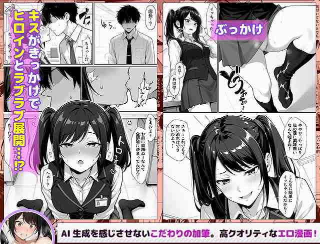 【パチンコ店長の俺。女子スタッフのシコい足で毎日脳汁出してたらイチャラブSEXする事になった！〜ただし時々殴られる〜】ラブリークラフト@キスがきっかけでヒロインとラブラブ展開